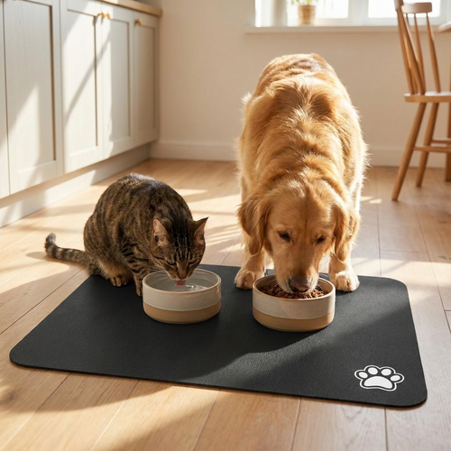 Absorberende Foderbakke-måtte til Hund og Kat 0