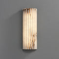 Alabast Væglampe - Riflet Stendesign med Metalramme 6
