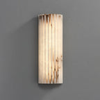 Alabast Væglampe - Riflet Stendesign med Metalramme 6
