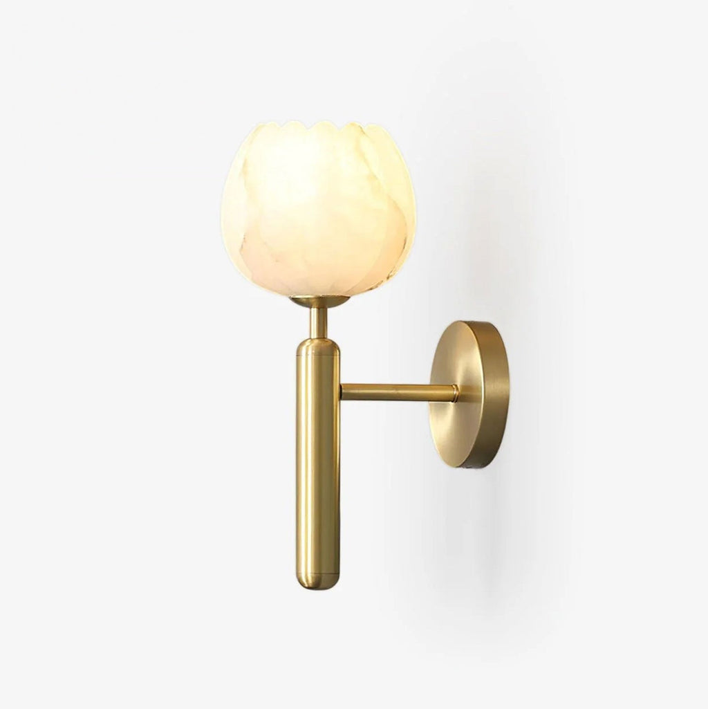 Alabaster Væglampe – Naturlig Sten med Blødt Lys til Elegant Belysning 1
