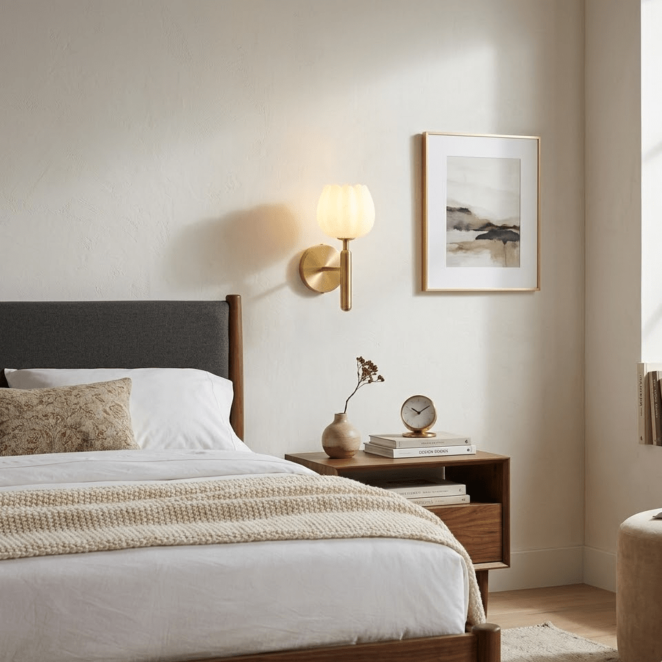 Alabaster Væglampe – Naturlig Sten med Blødt Lys til Elegant Belysning 5