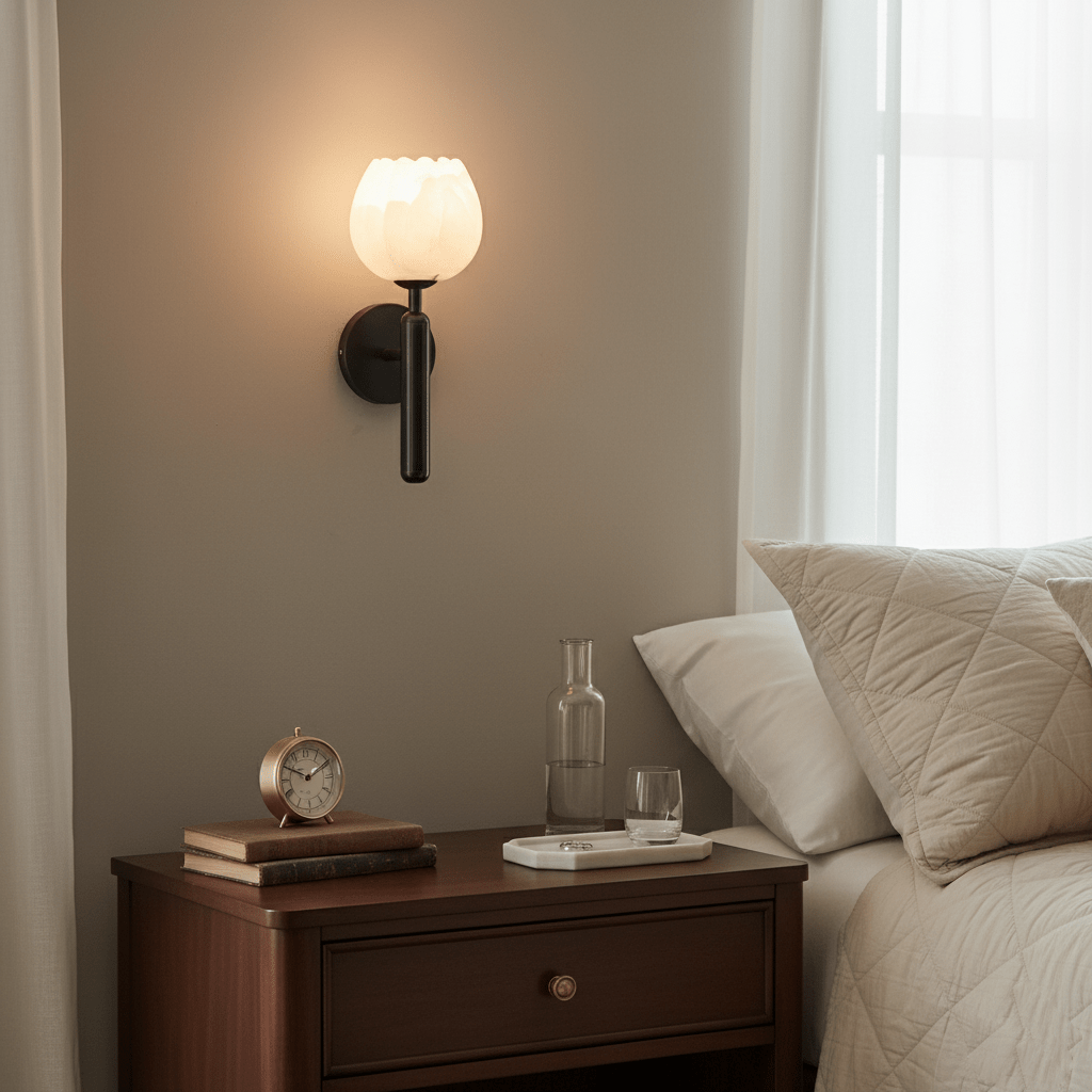 Alabaster Væglampe – Naturlig Sten med Blødt Lys til Elegant Belysning 8