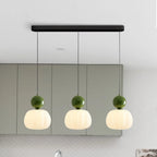 Art Deco Pendel Lampe - Cremefarvet med Lagdelt Kugledesign 17
