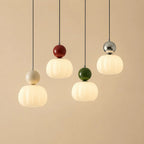 Art Deco Pendel Lampe - Cremefarvet med Lagdelt Kugledesign 3