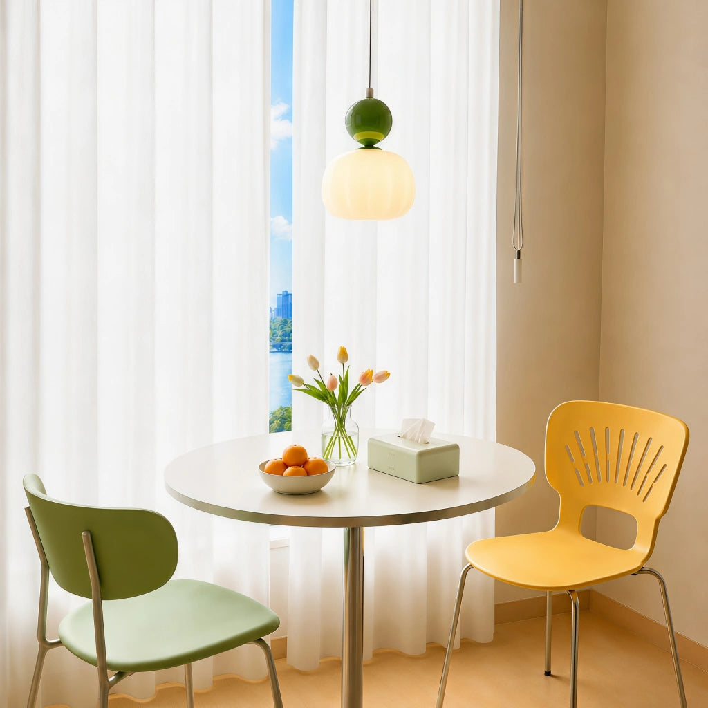 Art Deco Pendel Lampe - Cremefarvet med Lagdelt Kugledesign 8