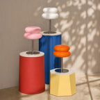 Bauhaus Bordlampe i Glas - Dobbelt Skærmdesign med Kromfod 6
