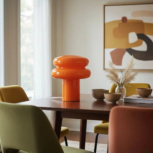 Bauhaus Bordlampe i Opalglas - Svampeform med Blødt Diffust Lys 1