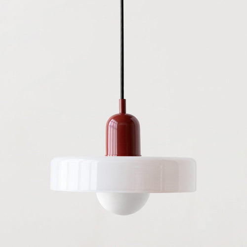 Bauhaus Hængelampe – Farvet Glas med Elegant Design 0