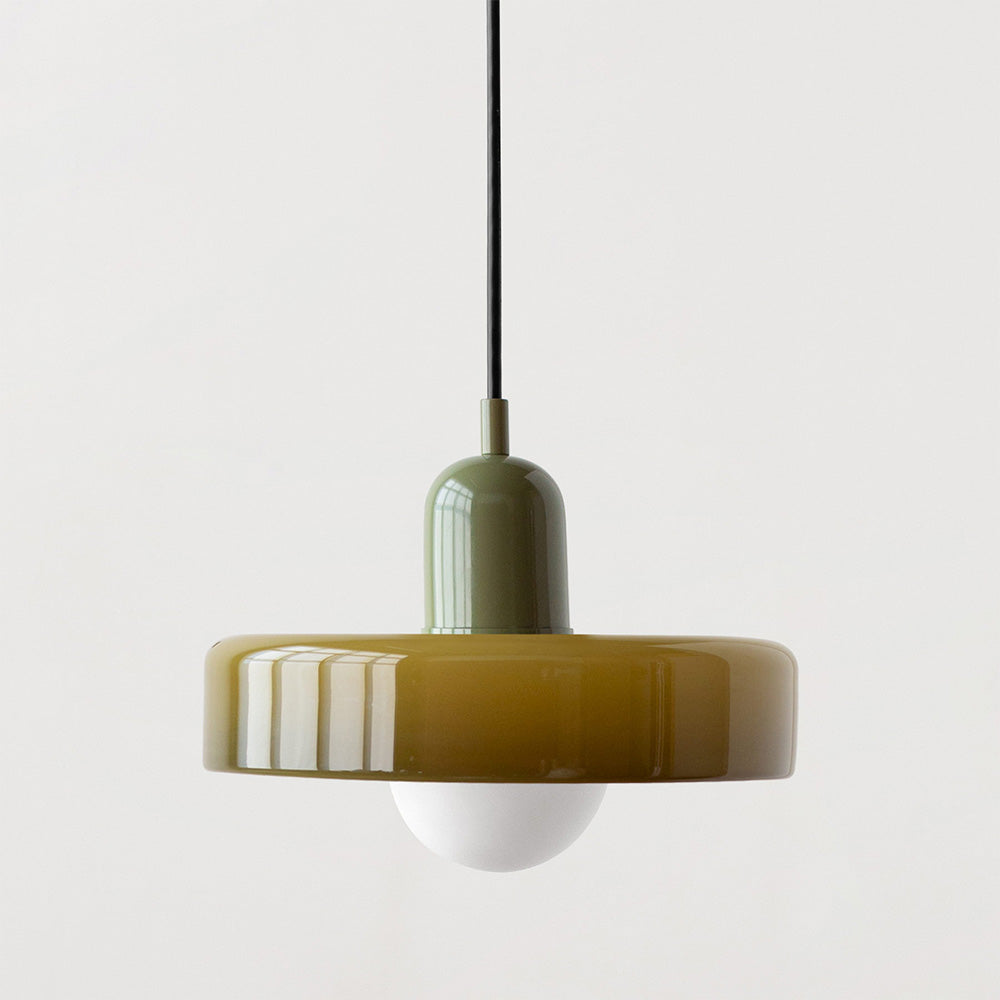 Bauhaus Hængelampe – Farvet Glas med Elegant Design 12