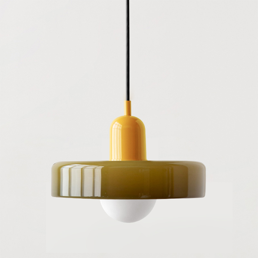 Bauhaus Hængelampe – Farvet Glas med Elegant Design 17