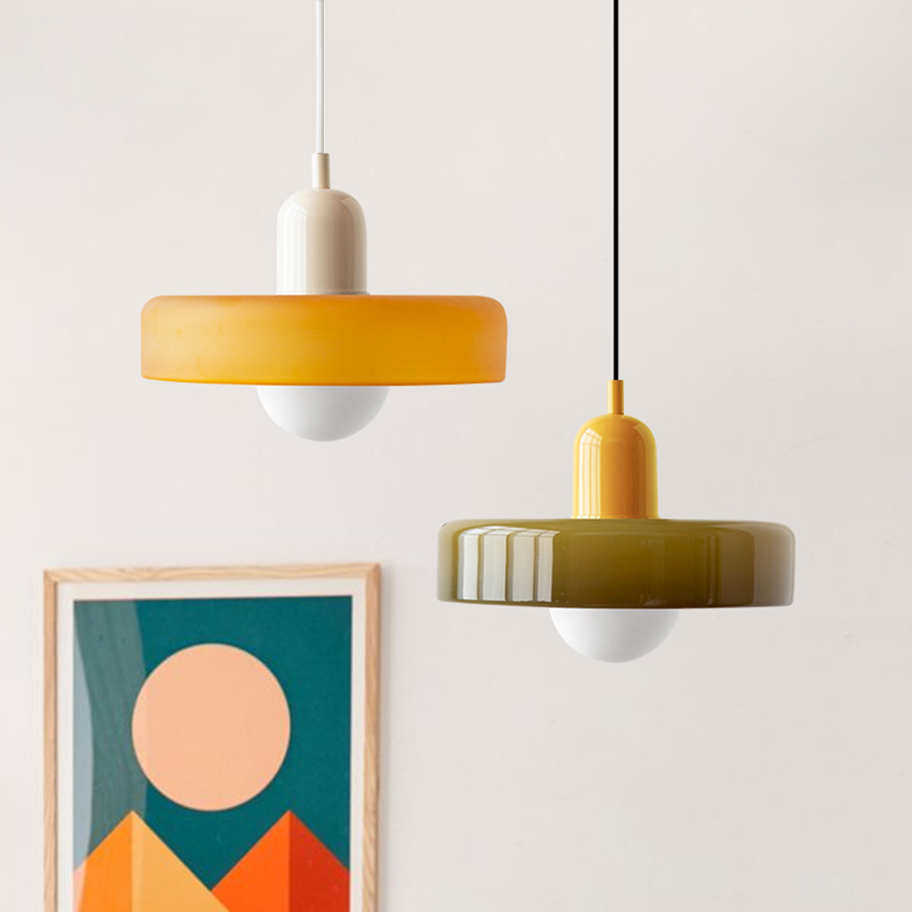 Bauhaus Hængelampe – Farvet Glas med Elegant Design 3