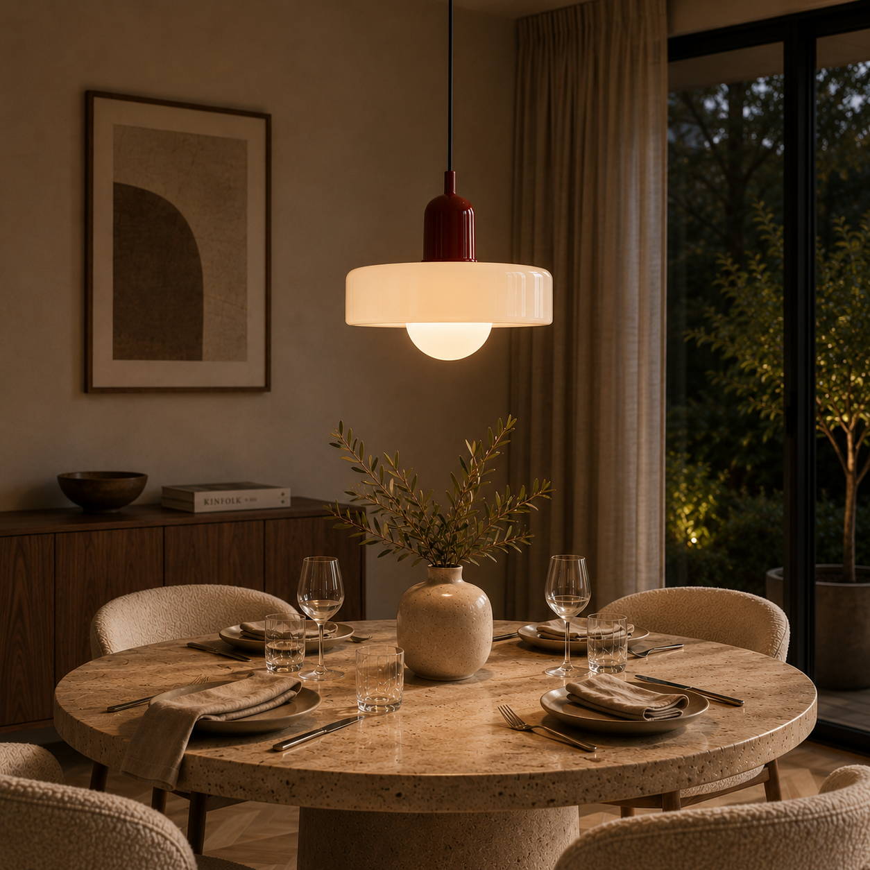 Bauhaus Hængelampe – Farvet Glas med Elegant Design 33