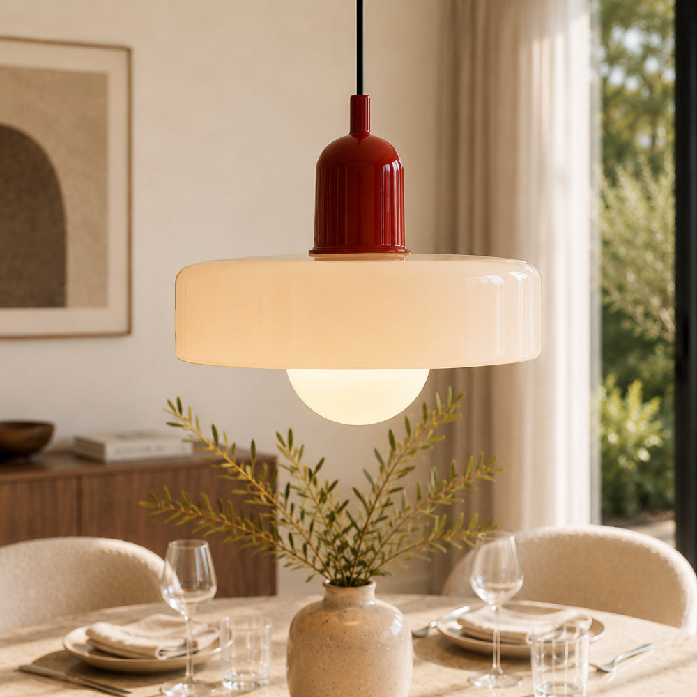 Bauhaus Hængelampe – Farvet Glas med Elegant Design 37
