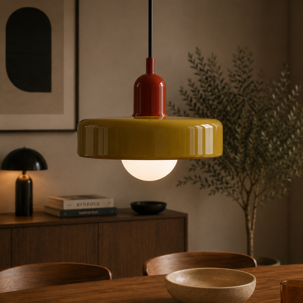 Bauhaus Hængelampe – Farvet Glas med Elegant Design 38