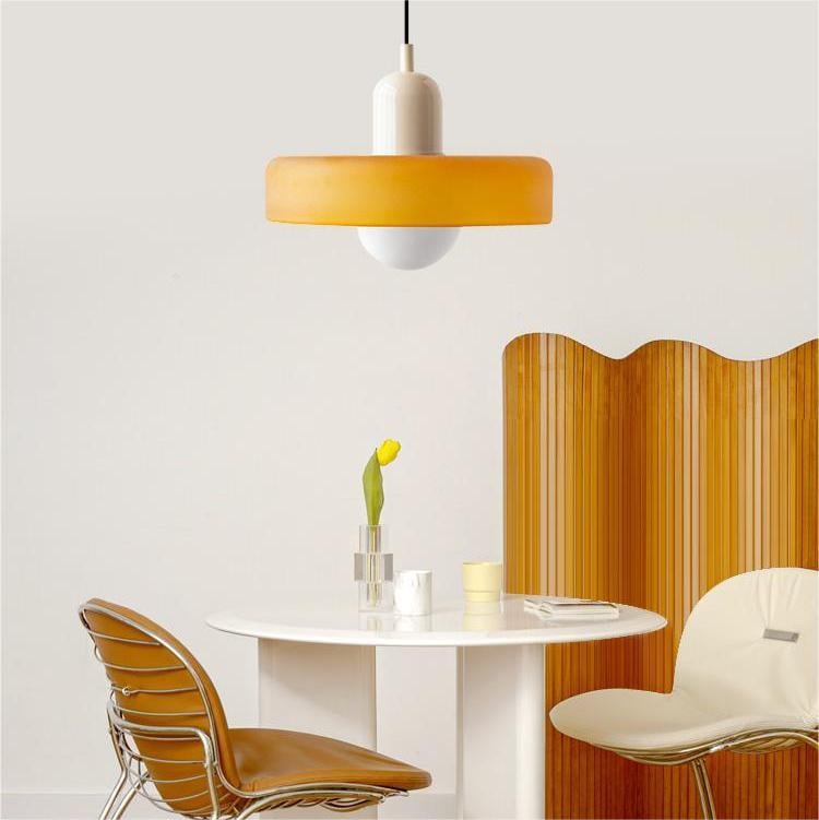 Bauhaus Hængelampe – Farvet Glas med Elegant Design 4