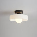 Bauhaus Loftlampe - Rund Glas Skærm 0