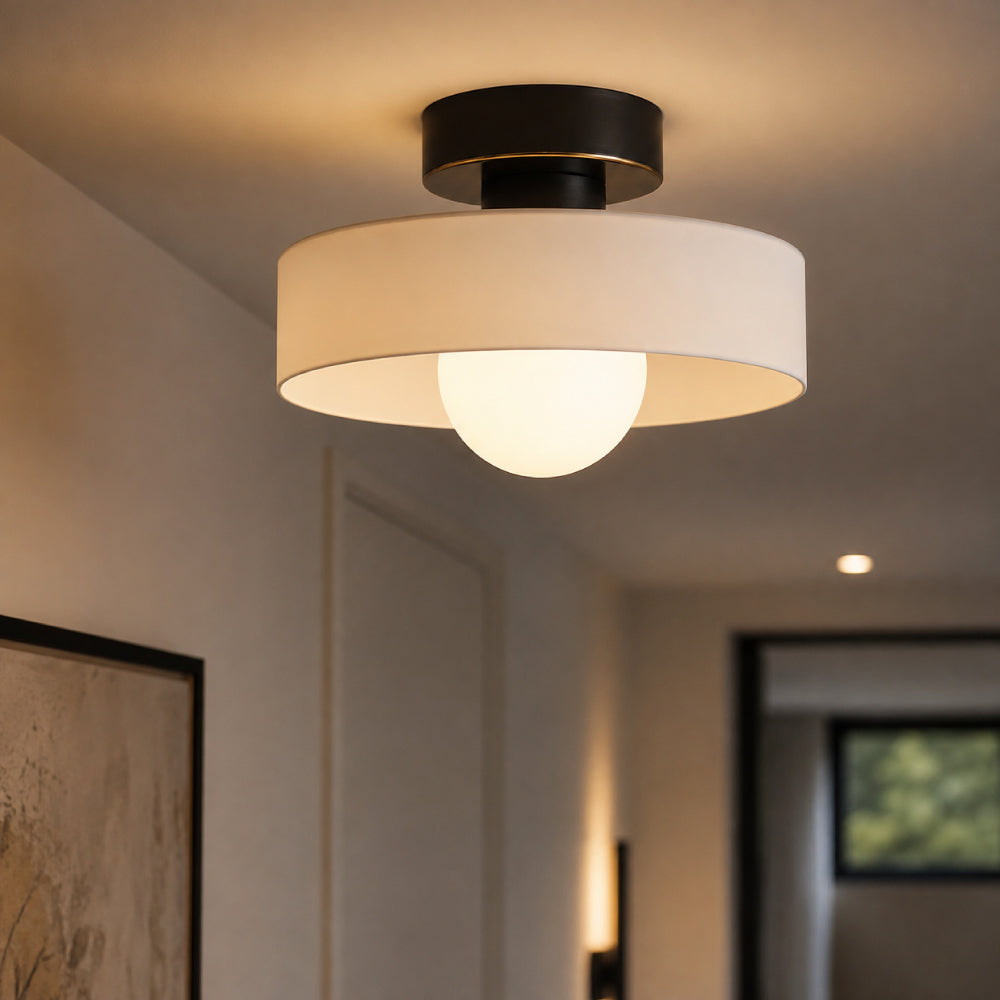 Bauhaus Loftlampe - Rund Glas Skærm 10