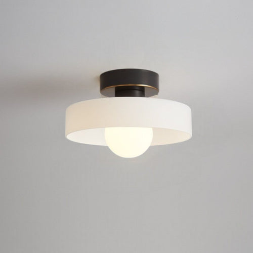 Bauhaus Loftlampe – Rund Glas Skærm med Justerbar LED Belysning 0