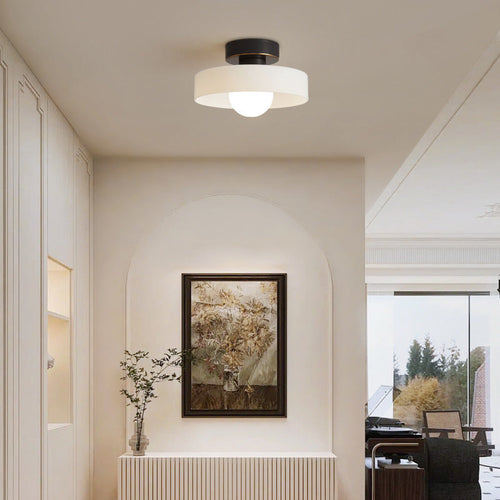Bauhaus Loftlampe – Rund Glas Skærm med Justerbar LED Belysning 1