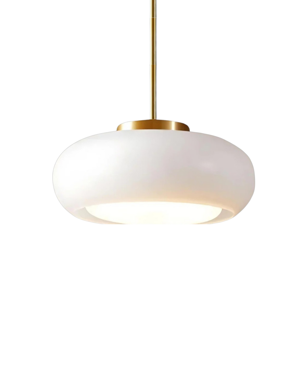 Bauhaus Loftslampe i Guldtonet Jern med Rundt Glas 13