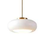 Bauhaus Loftslampe i Guldtonet Jern med Rundt Glas 13