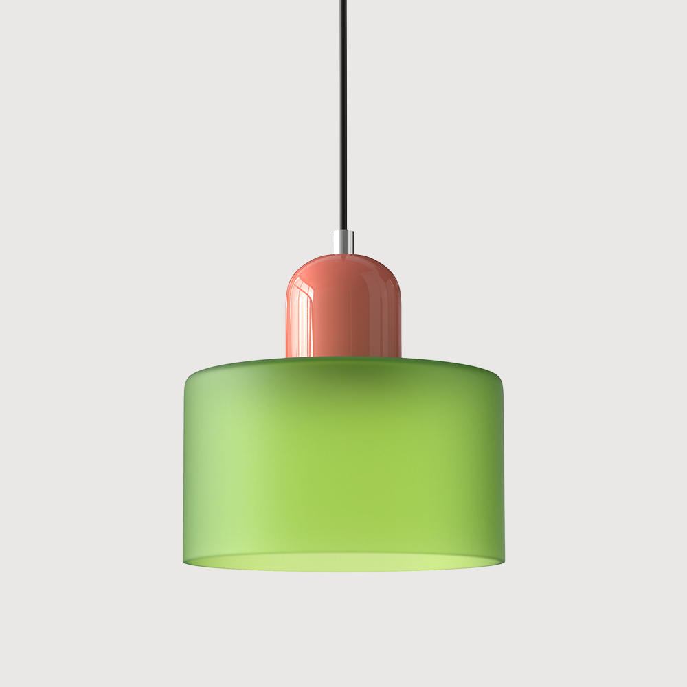 Bauhaus Pendel Lampe i Farvet Glas - Justerbar Højde 11
