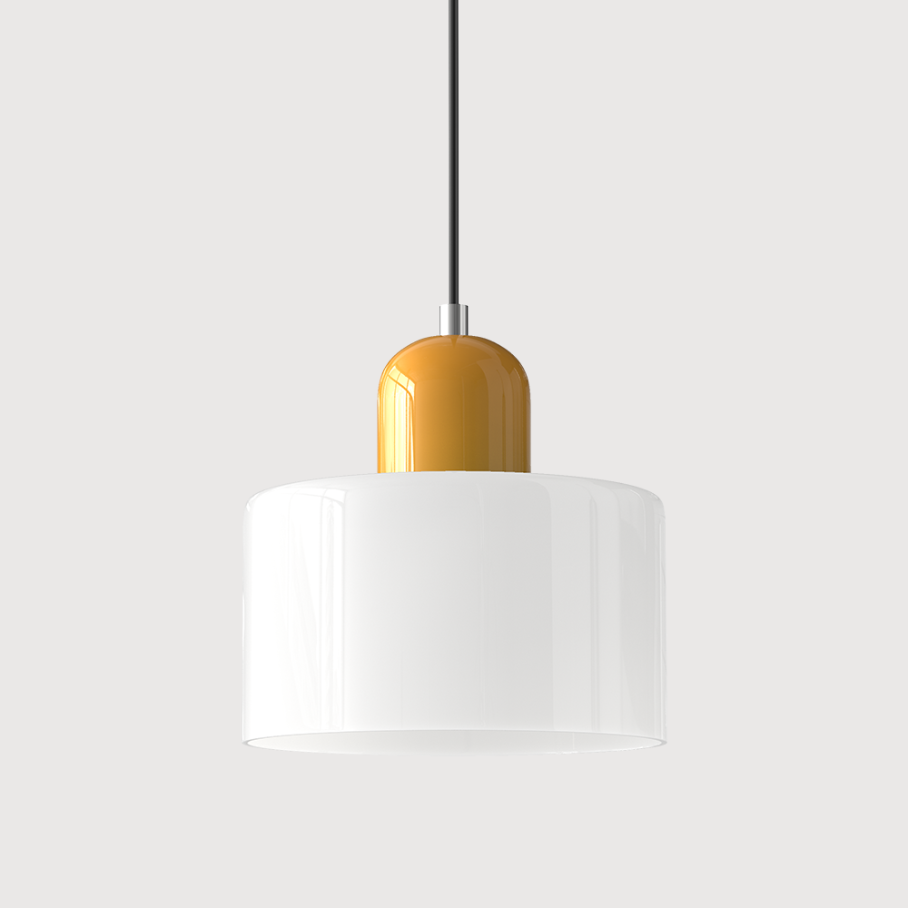 Bauhaus Pendel Lampe i Farvet Glas - Justerbar Højde 13
