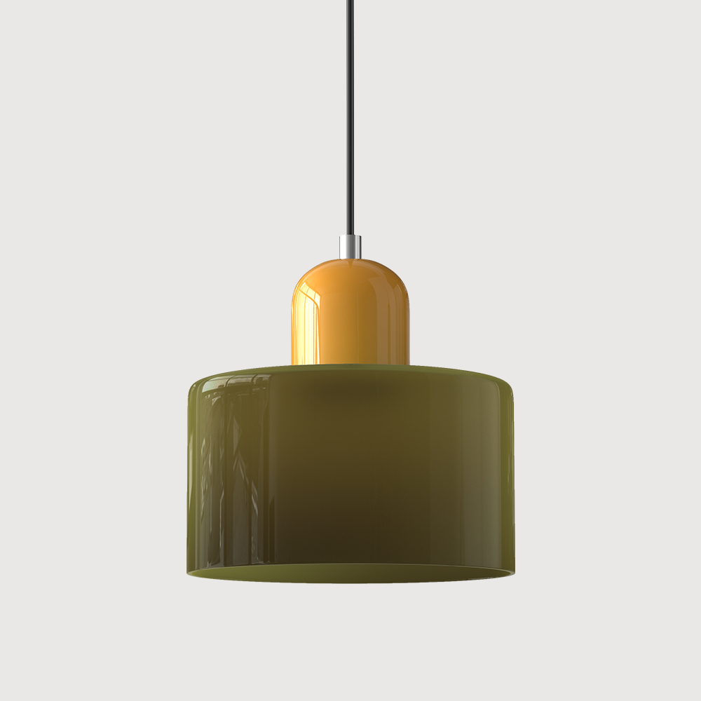 Bauhaus Pendel Lampe i Farvet Glas - Justerbar Højde 14

