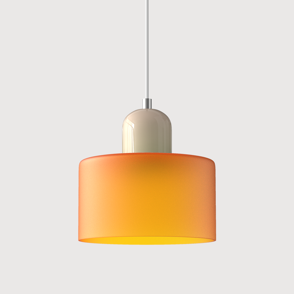 Bauhaus Pendel Lampe i Farvet Glas - Justerbar Højde 15
