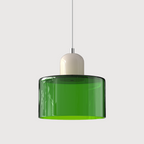 Bauhaus Pendel Lampe i Farvet Glas - Justerbar Højde 17
