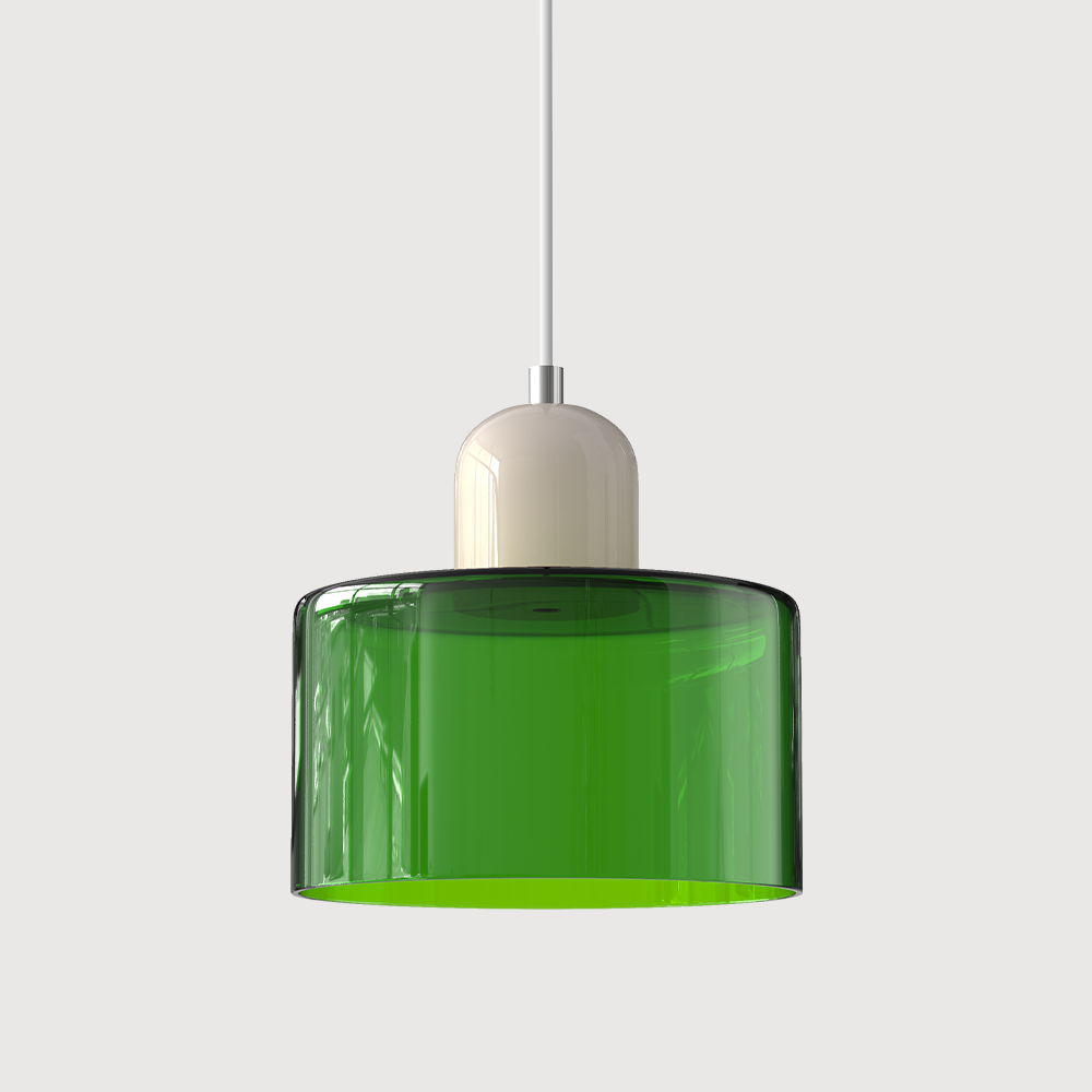 Bauhaus Pendel Lampe i Farvet Glas - Justerbar Højde 17

