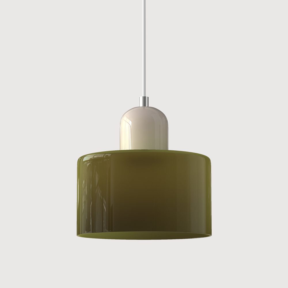 Bauhaus Pendel Lampe i Farvet Glas - Justerbar Højde 20

