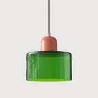 Bauhaus Pendel Lampe i Farvet Glas - Justerbar Højde 21