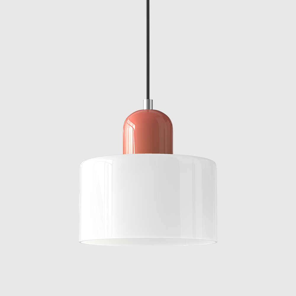 Bauhaus Pendel Lampe i Farvet Glas - Justerbar Højde 24
