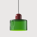 Bauhaus Pendel Lampe i Farvet Glas - Justerbar Højde 27
