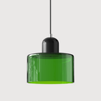 Bauhaus Pendel Lampe i Farvet Glas - Justerbar Højde 28