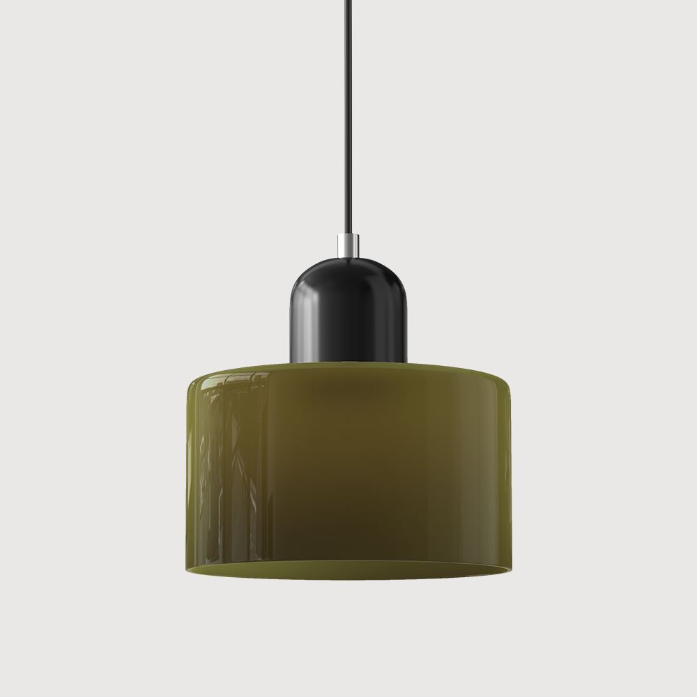 Bauhaus Pendel Lampe i Farvet Glas - Justerbar Højde 29
