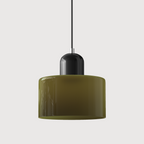 Bauhaus Pendel Lampe i Farvet Glas - Justerbar Højde 29
