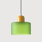 Bauhaus Pendel Lampe i Farvet Glas - Justerbar Højde 30