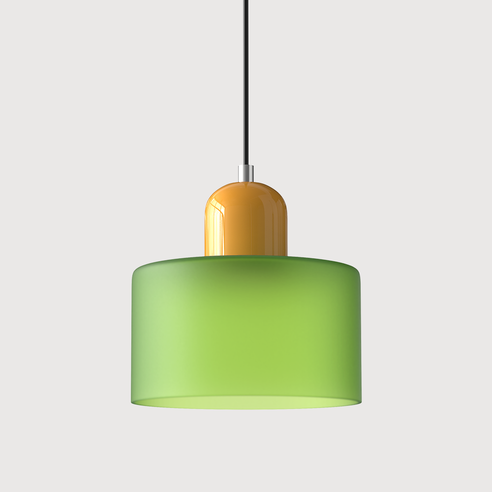 Bauhaus Pendel Lampe i Farvet Glas - Justerbar Højde 30
