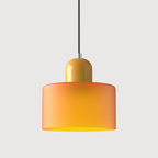 Bauhaus Pendel Lampe i Farvet Glas - Justerbar Højde 32