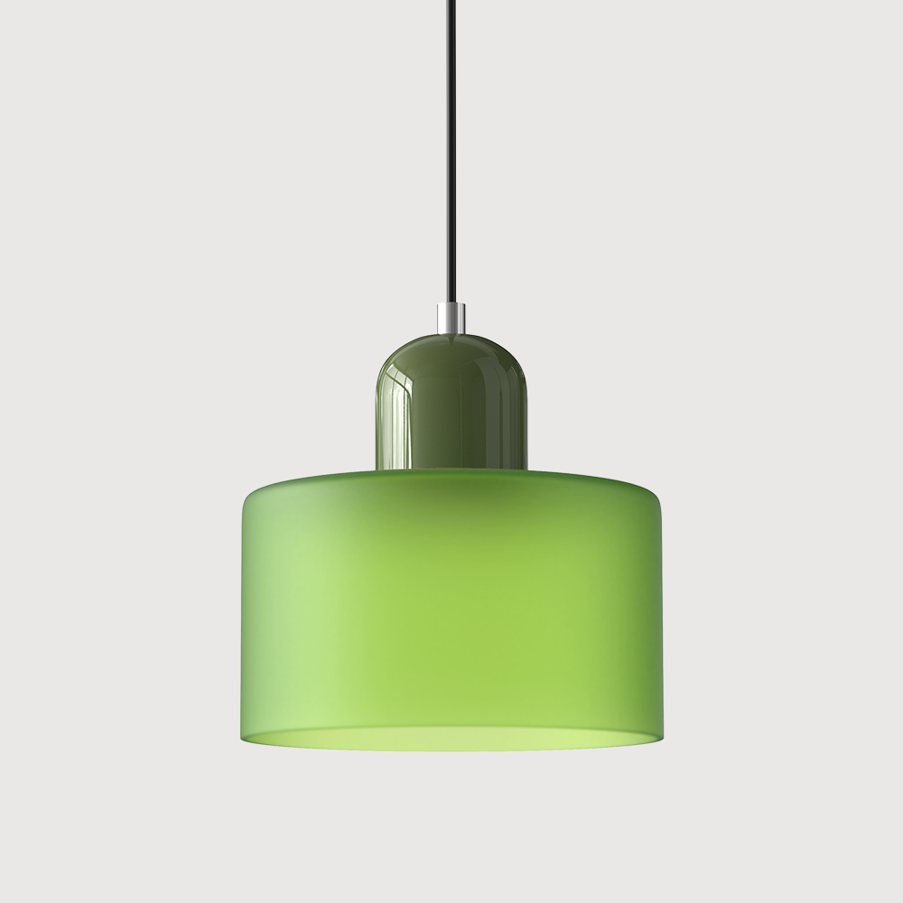 Bauhaus Pendel Lampe i Farvet Glas - Justerbar Højde 35
