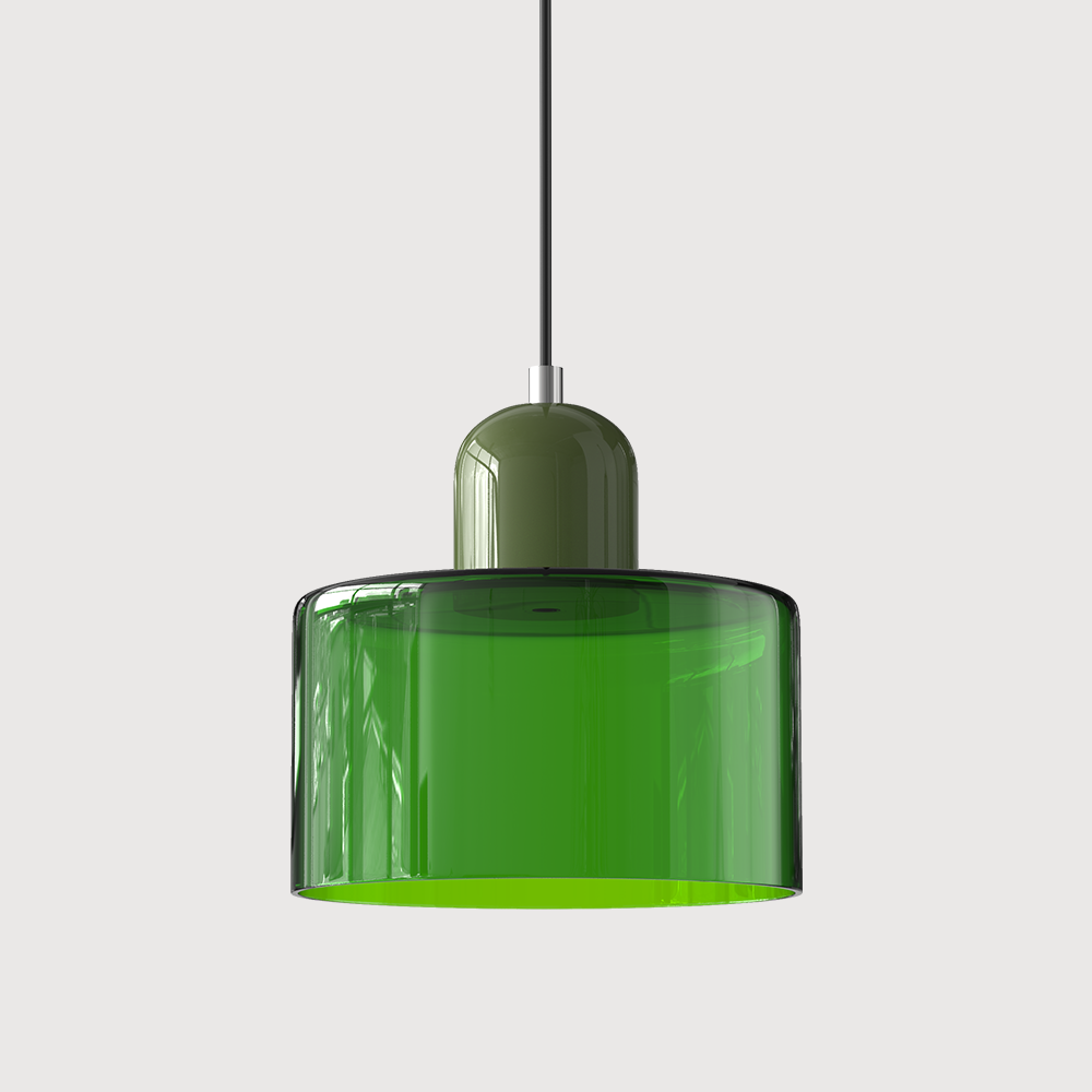 Bauhaus Pendel Lampe i Farvet Glas - Justerbar Højde 36
