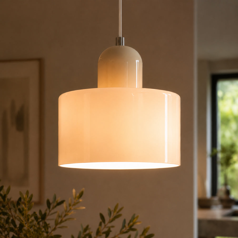 Bauhaus Pendel Lampe i Farvet Glas - Justerbar Højde 39

