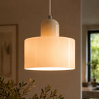 Bauhaus Pendel Lampe i Farvet Glas - Justerbar Højde 39
