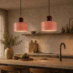 Bauhaus Pendel Lampe i Farvet Glas - Justerbar Højde 41