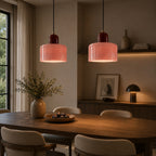 Bauhaus Pendel Lampe i Farvet Glas - Justerbar Højde 42