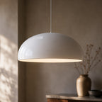 Bauhaus Pendel Lampe i Metal - Halvkugleformet Skærm med Højglans Finish 2

