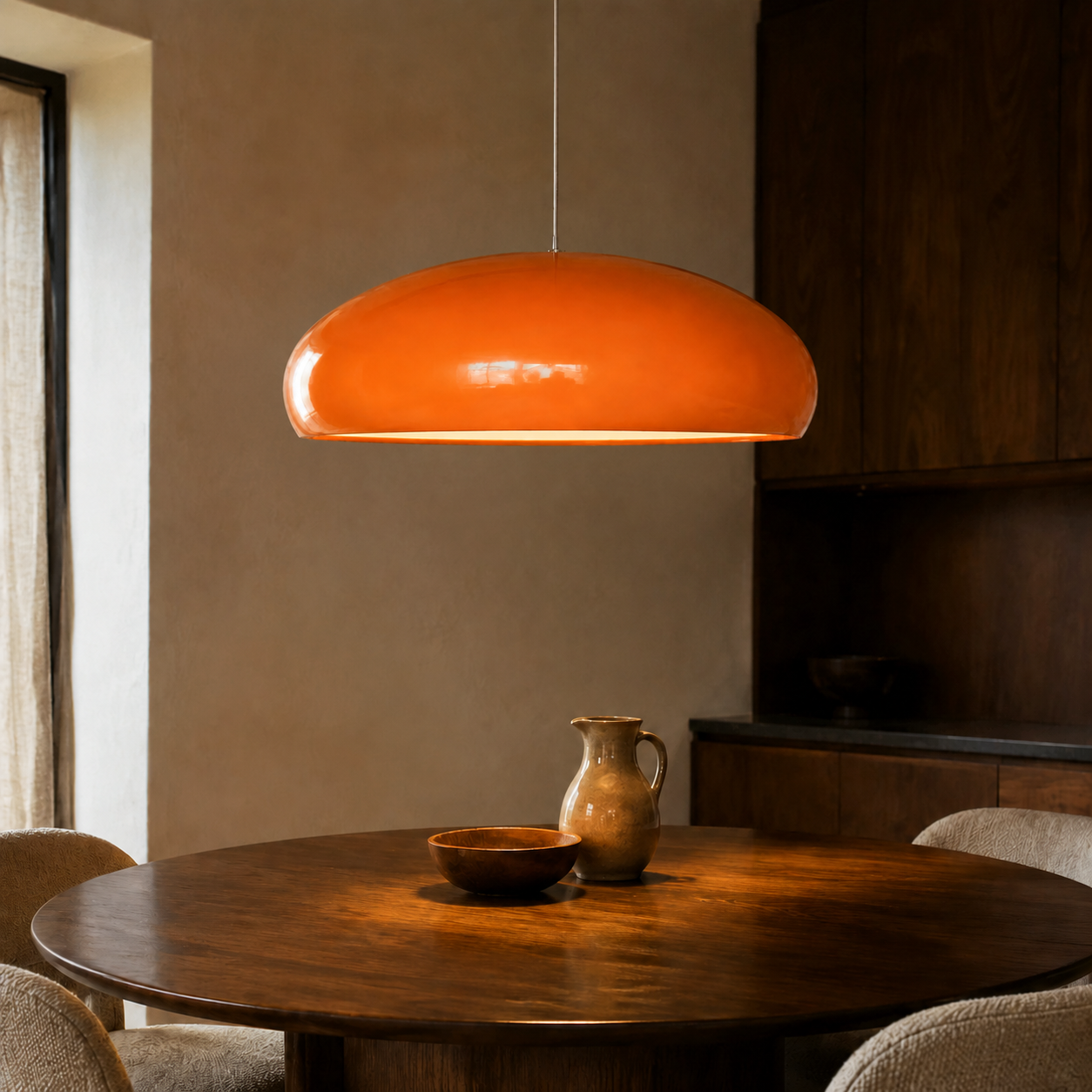 Bauhaus Pendel Lampe i Metal - Halvkugleformet Skærm med Højglans Finish 3