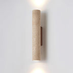 Beige Travertin Væglampe - Valnød Fod 1